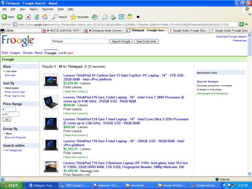 Froogle Search Results
